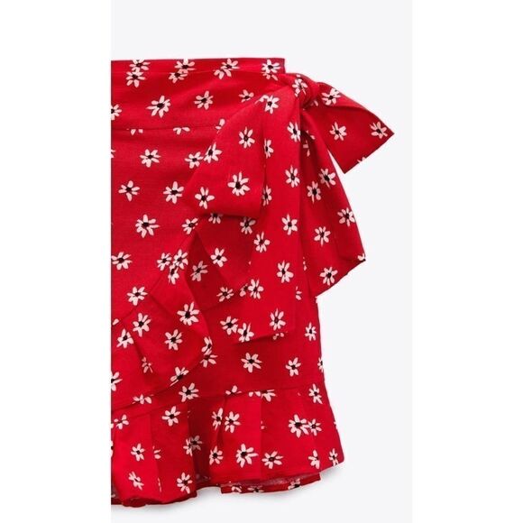Linen Blend Red Set Zara Skort and Top new - Picture 7 of 15
